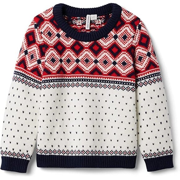 Janie and Jack Fairisle sweater with hearts size 12 - 18M - Picture 1 of 8